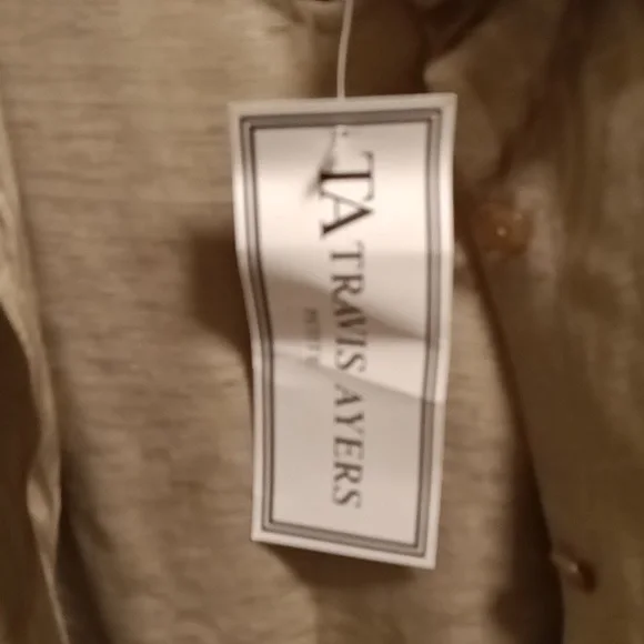 NWT TRAVIS AYERS 70% silk 30% linen 3-pc pantsuit w tiger striped jacket Sz 12P